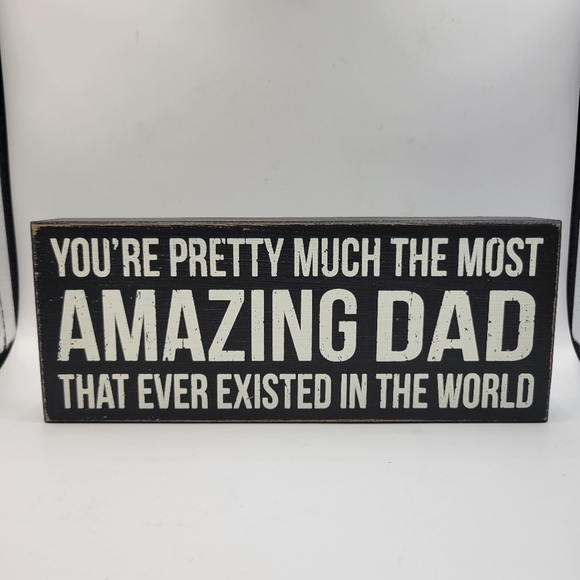 Quill to Paper by Sixtrees Wooden Amazing Dad Sign - Picture 1 of 4